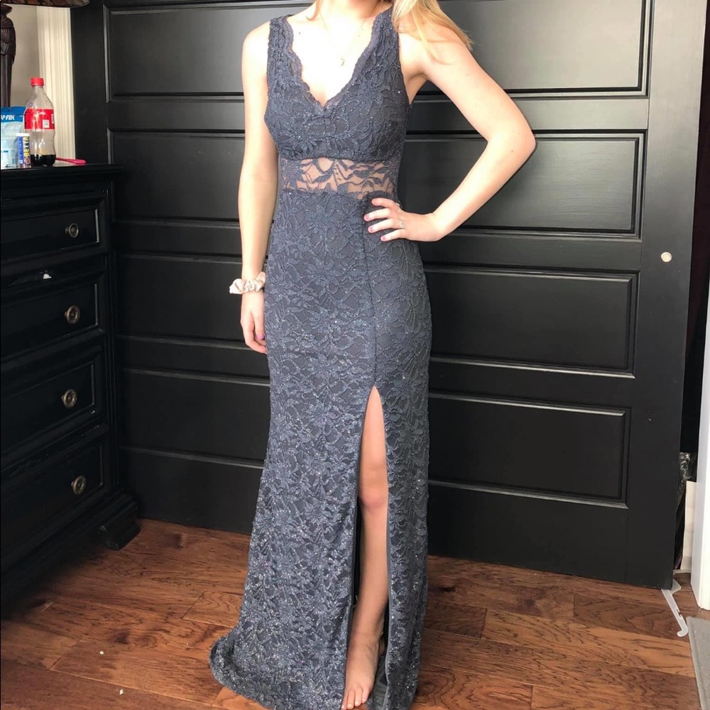 Charcoal grey dress with multicolored sparkles